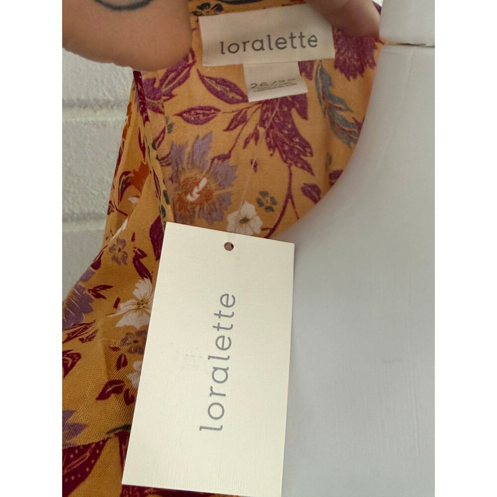 Loralette Plus Size 26/28 Boho Floral Maxi Dress Belted Tiered NWT - Picture 11 of 11